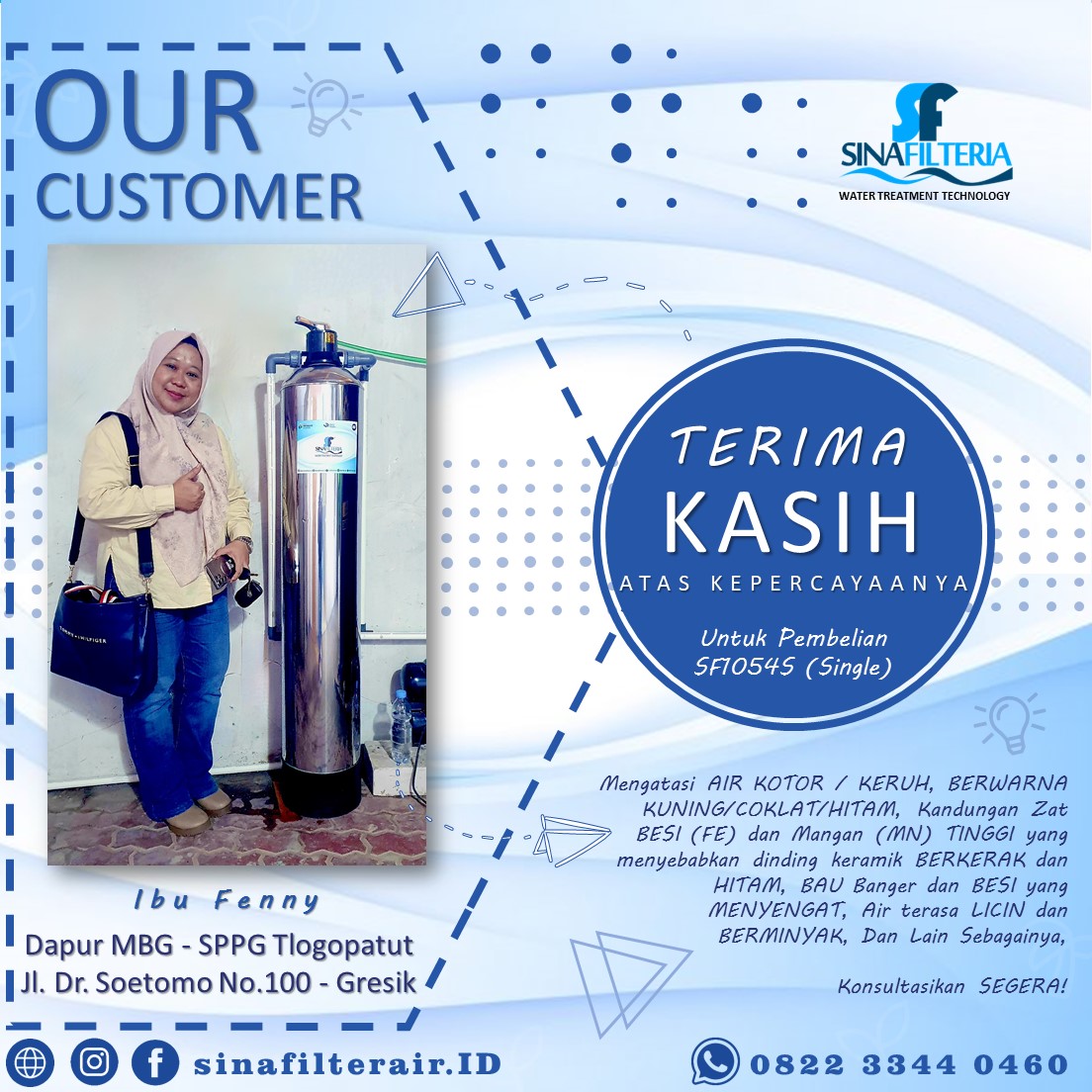 Filter Air Dapur MBG sppg tlogopatut dr.soetomo gresik