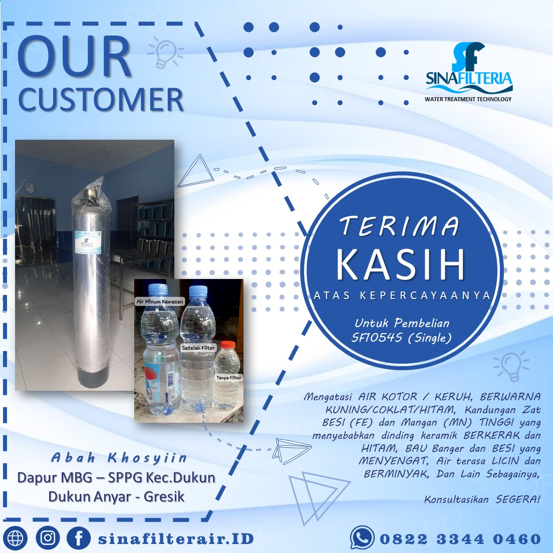 Our Customer Filter Air Dapur MBG Sppg Kec. Dukun - Dukun Anyar Gresik